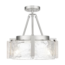 Golden 3164-3SF PW-HWG - Golden Lighting Aenon 3-light Semi-Flush Mount in Pewter